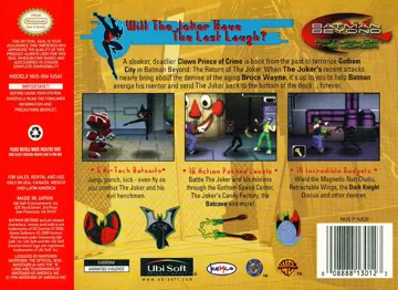 Batman Beyond - Return of the Joker (USA) box cover back